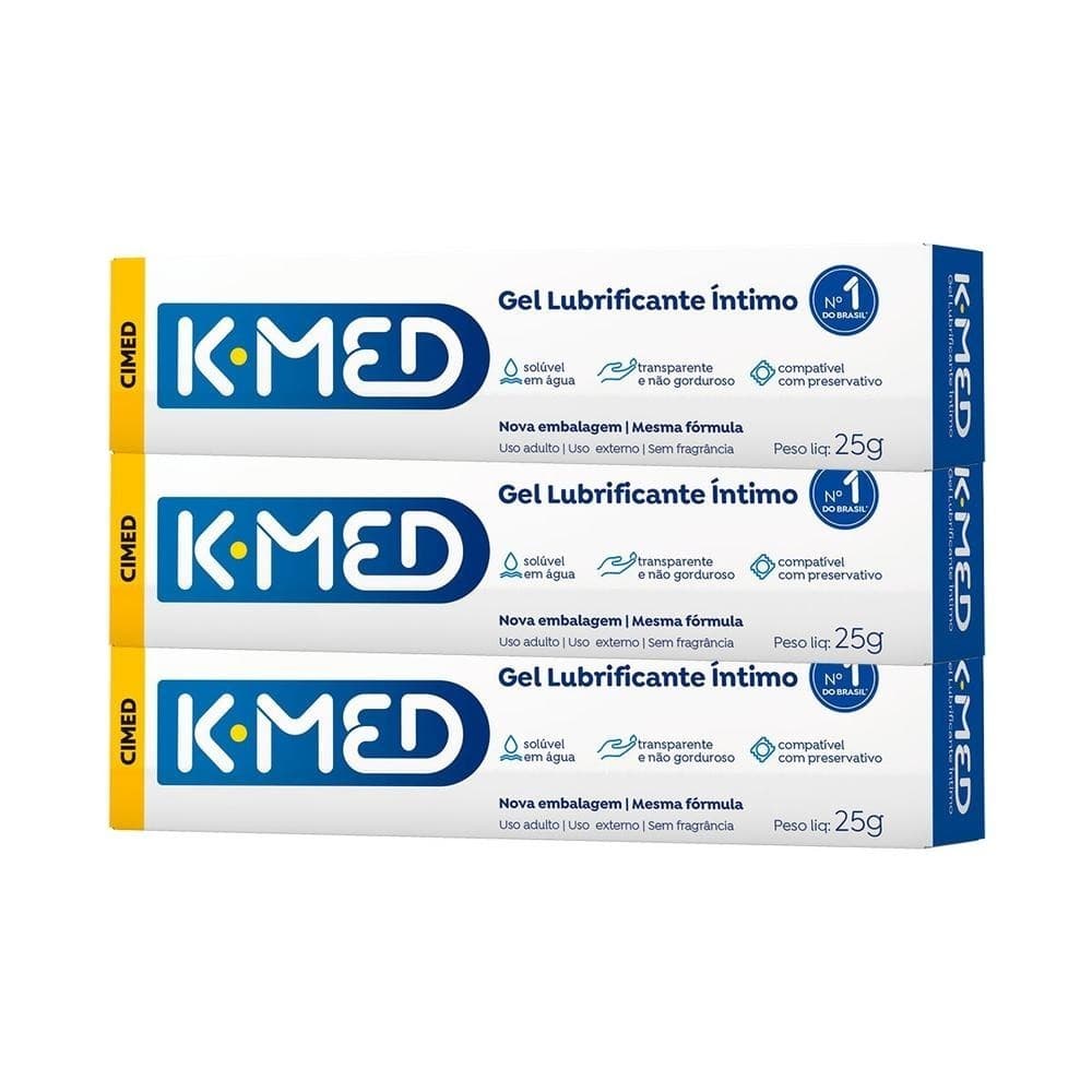Kit c/ 3 unidades - Gel Lubrificante Íntimo K-med 25g Kmed
