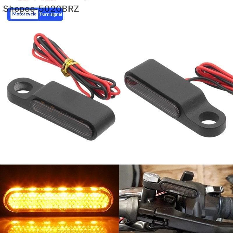 [THEBR] 2 Unidades De Motocicleta LED Mini Sinais De Mudança De Direção 12V Alumínio Moto Scooter Guiador Indicadores Lu