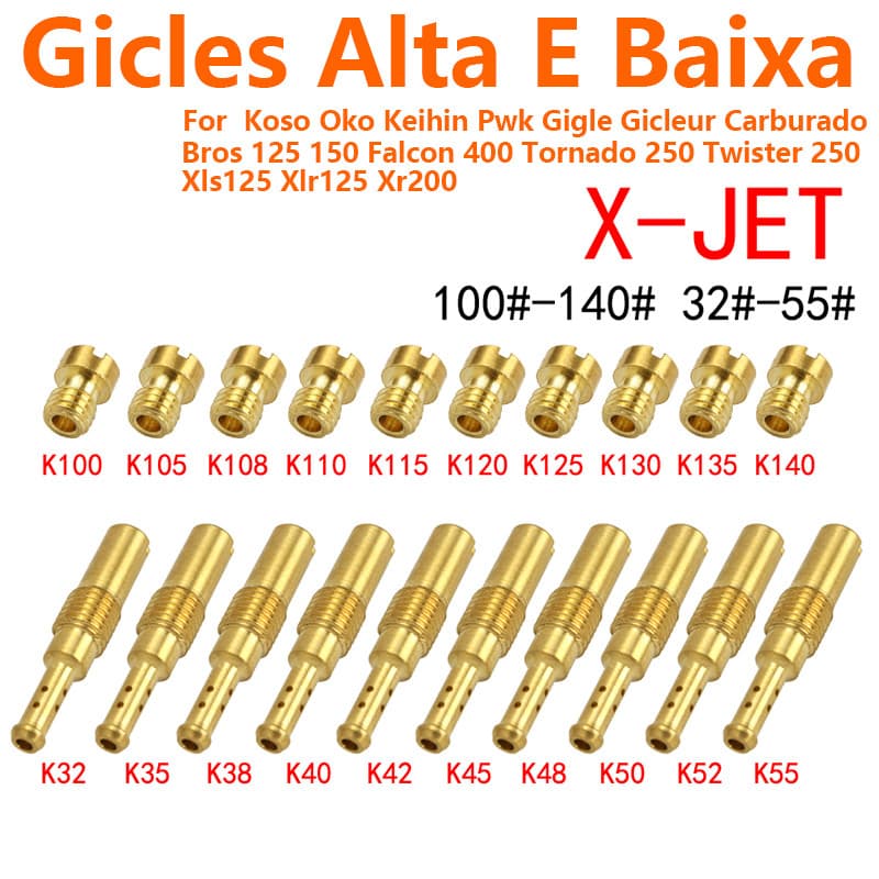 Kit Giclês Carburador Koso Keihin Pwk Competição para Honda CG 125 150 200 300, Gicle Esguicho Alta 150cc 125cc PZ26 PZ2