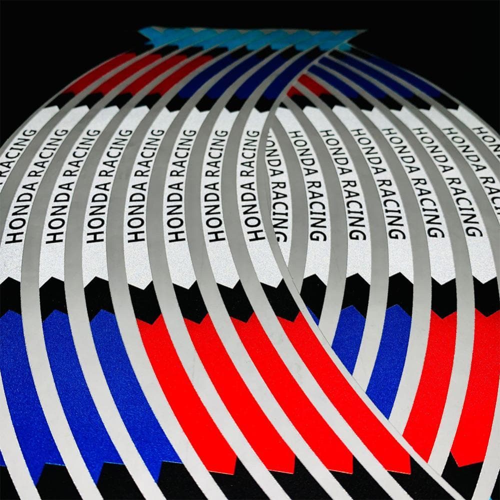 TKEY 16 Pçs Adesivo De Roda De Motocicleta Fita Reflexiva De Aro Para Corrida Moto 17 " 18 " Carro Acessório G2X8