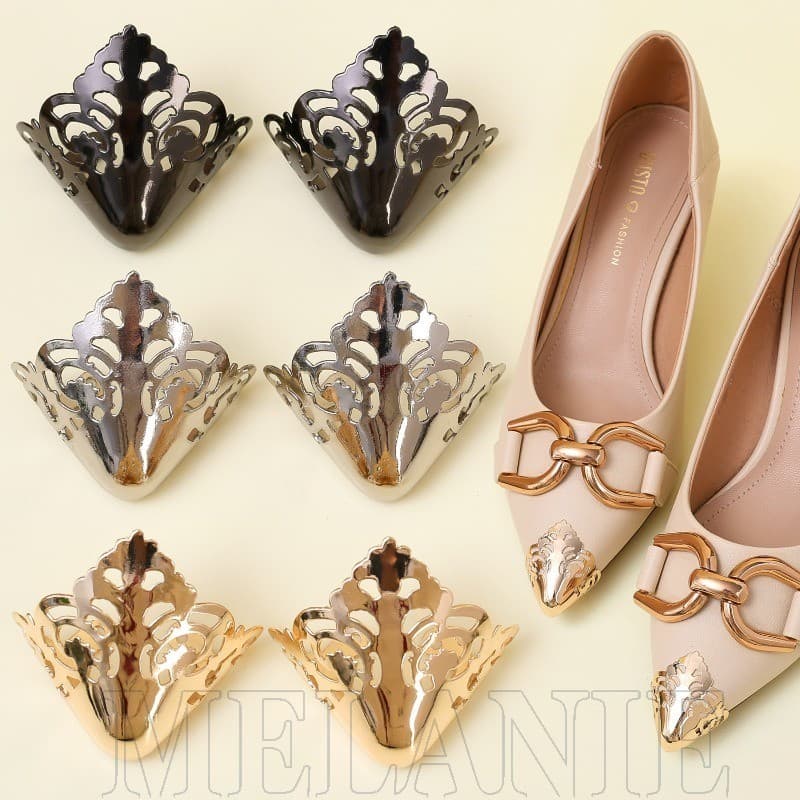 Pontas De Salto Alto Cornule De Metal-Capa De Reparo Resistente Ao Desgaste Para Cabeça De Sapatos-Protetor De Dedo Do P