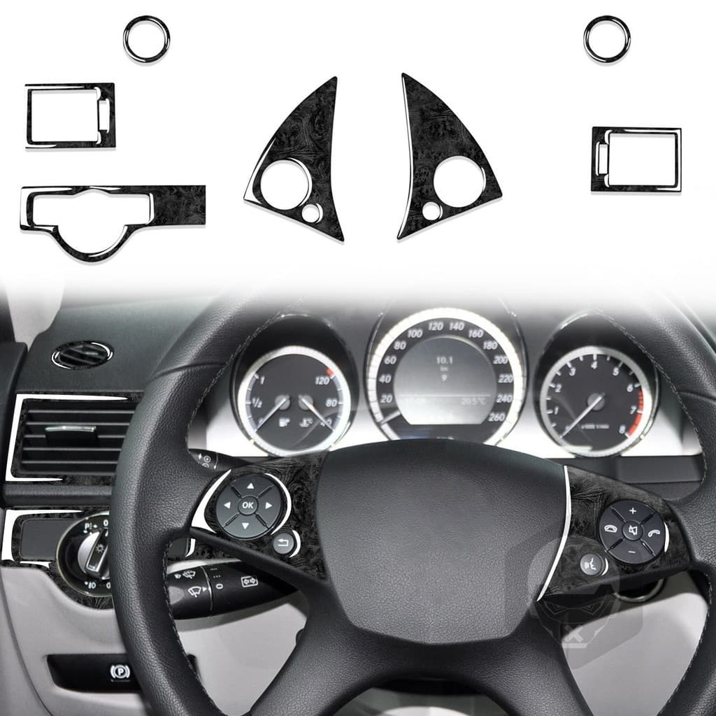 Adequado para Mercedes-Benz Benz W204 Old C-Class 07-11 Volante de condução principal Preto Sparrow Eye Acessórios de mo