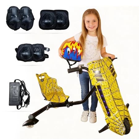 Triciclo Elétrico Drift Motorizado 350w Adulto/Infantil Polegadas 3 Velocidades Bluetooth Led Display para Idade 8+