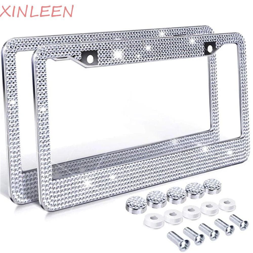 XINLEEN Quadro Da Placa De Licença Acessórios Do Carro Para Canadá Aço Inoxidável Luxo Cristal Bling