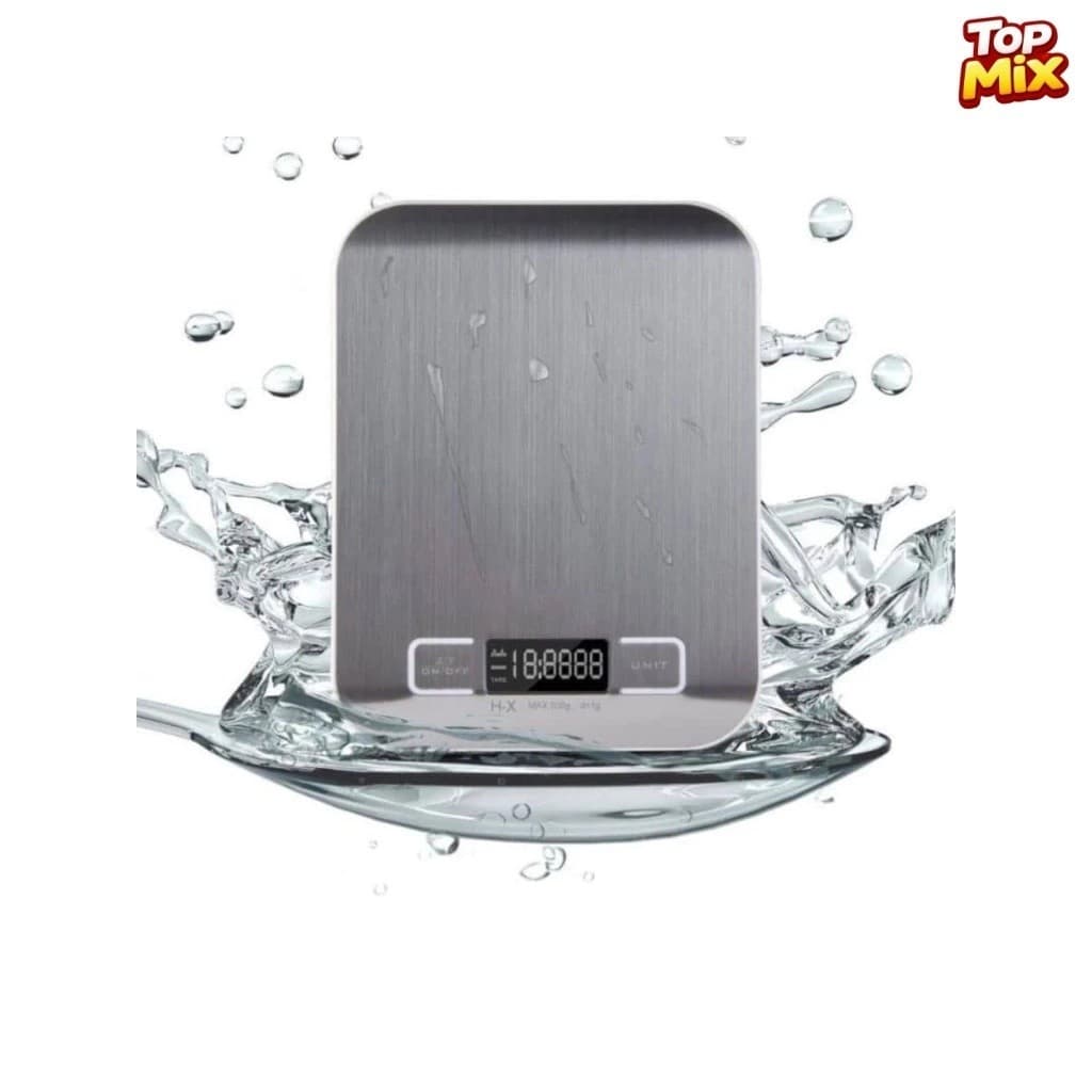 Balança de Cozinha Digital 10kg em Inox Alta Precisão 1g Dieta Fit com Tara LCD Pilhas Inclusas