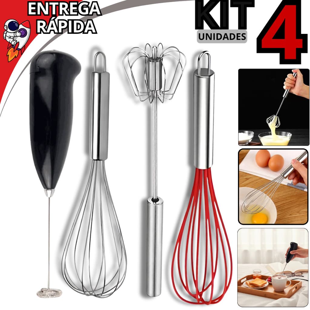Kit Fouet Inox Fouet Silicone Mixer Semi Automático Mixer Automático