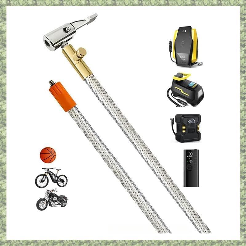 Mangueira De Substituição Do Inflador De Pneus Compressor De Ar Portátil Estendida Com Malha De Aço Inoxidável Para Prot