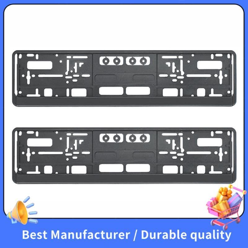 Conjunto De 2 Peças Preto Suporte De Cobertura De Moldura De Placa De Licença Da Ue Para Aprimoramento De Acessórios Aut