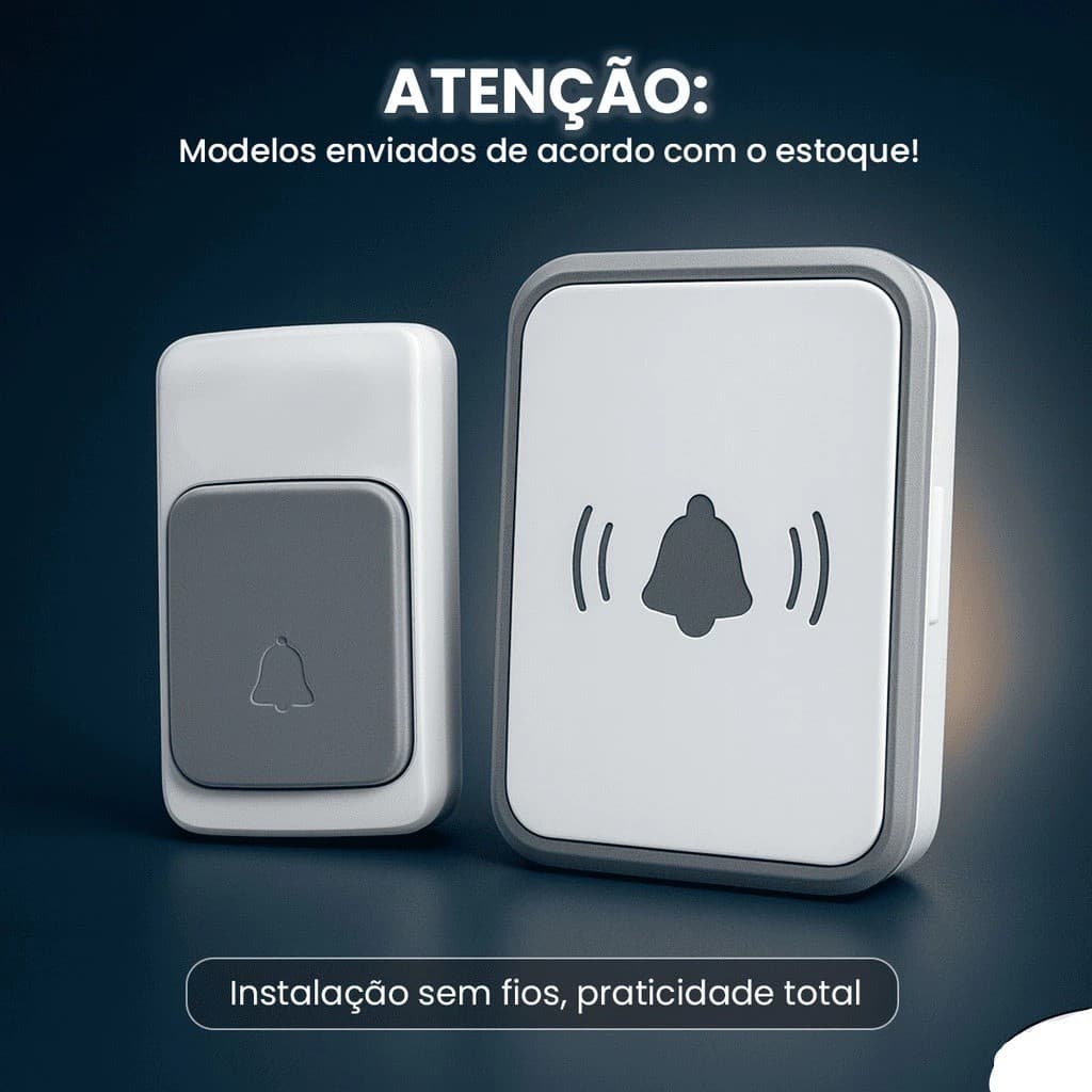 Campainha Sem Fio Inteligente Residencial À Prova D'água Longo Alcance Bivolt / Pilha DKL