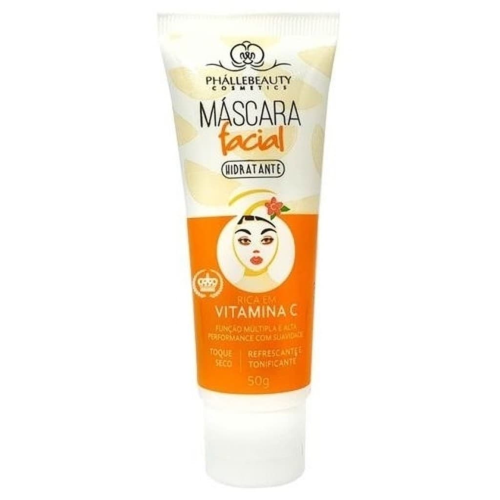 PH0052 Máscara Facial Hidratante Vitamina C Bisnaga PhálleBeauty - ENVIO IMEDIATO