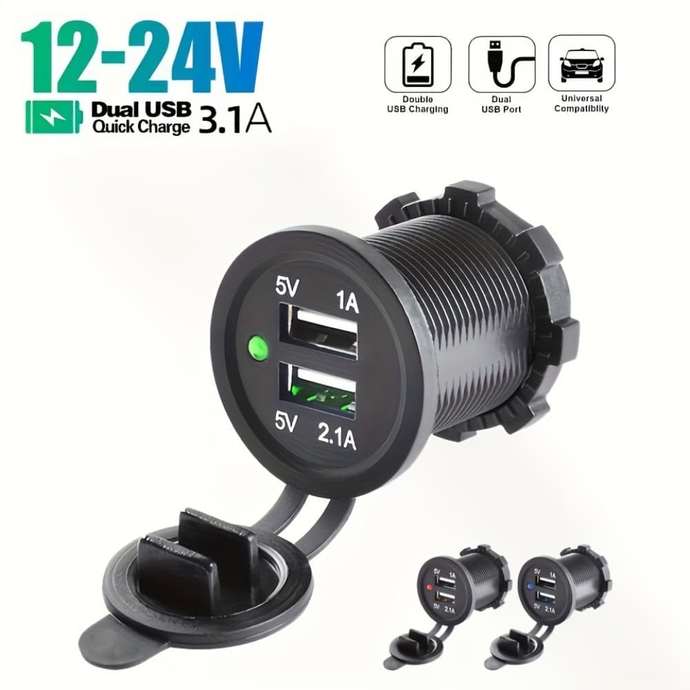 12V Porta USB Dupla Carregador De Carro Tomada Isqueiro Para Barco Automático À Prova Dwaterproof Água Adaptador De Carr