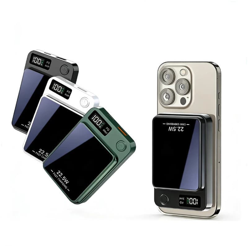 2 EM 1 Carregador Portátil 10000mAh 22.5W Super carregamento rápido Para Iphone Indução Magsafe Powerbank Battery Pack