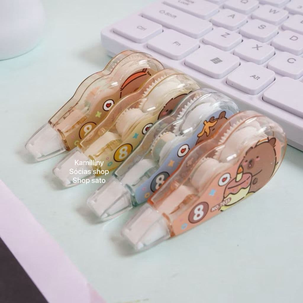 Kit 4 Corretivo Inova Fita Corretiva Capivara Corretivo escolar