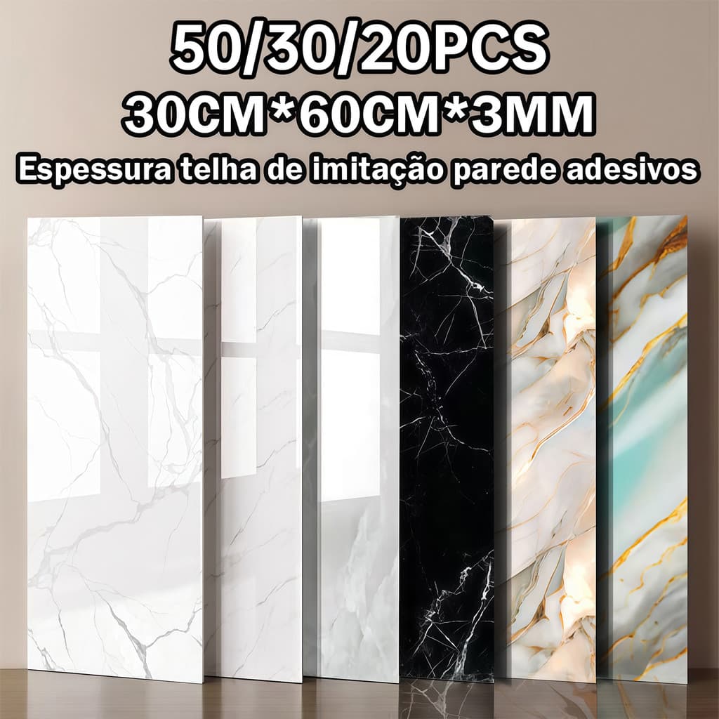 50/30/20PCS Placa Adesiva 3d Mármore De Parede Relevo Lavável 30cm X 60cm X 3mm Autocolante Decoração Quarto