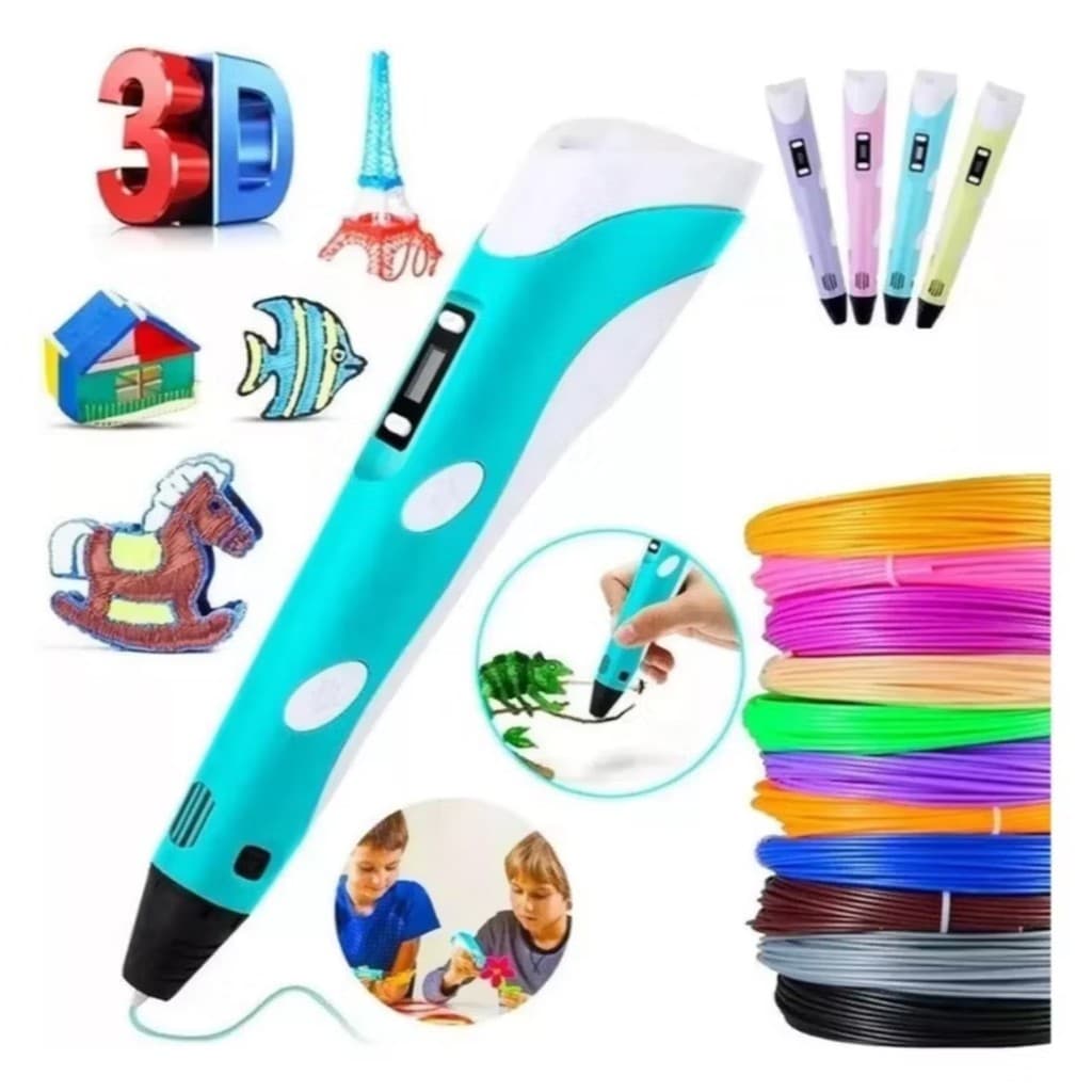 Caneta 3D Infantil e Adulto | Impressora Manual DIY com Filamento Plástico Seguro para Crianças