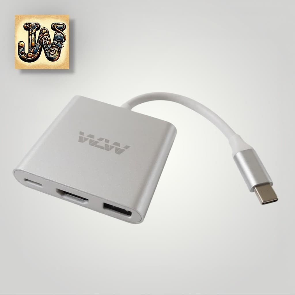 Adaptador USB-C para HDMI + USB 3.0 + PD – WLW – 4K / Multifunções