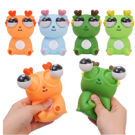 Dragão e Capivara de Brinquedo – Olhos Grandes e Estilo Cartoon