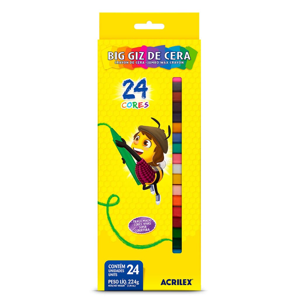 Gizão de cera Big 24 cores 09127 Acrilex