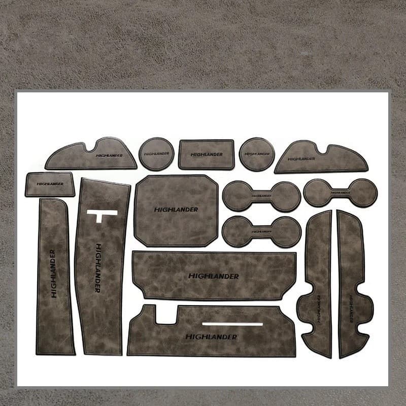 Couro Do Carro Antiderrapante Esteira Porta Slot Esteiras coaster Para Toyota Highlander 2015 2016 2017 2018 2019 2020 2