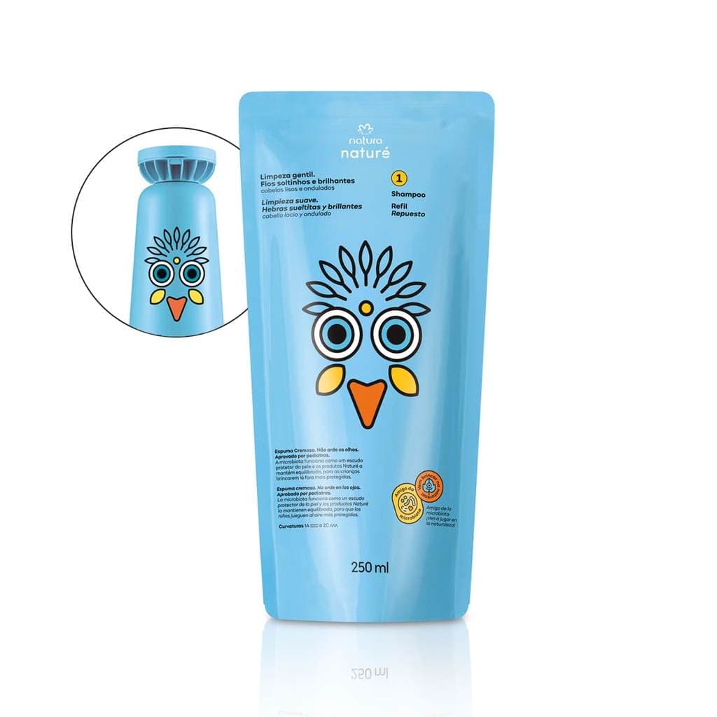 Refil Shampoo para Cabelos Lisos e Ondulados Naturé 250 ml