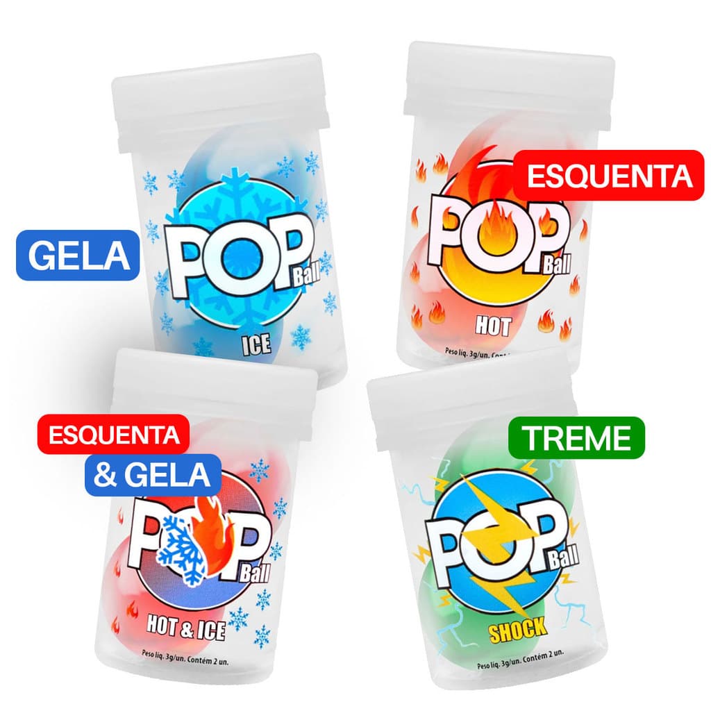 Kit 8 Bolinhas Lubrificante Esquenta Esfria Treme Sex Shop Explosivas e Funcionais