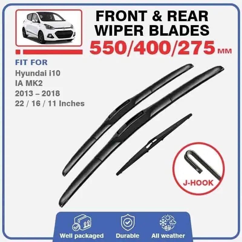 Conjunto De Lâminas De Limpador Traseiro Dianteiro Para Hyundai i10 MK2 IA 2013-2022 Acessórios Da Janela Do Pára-Brisa 