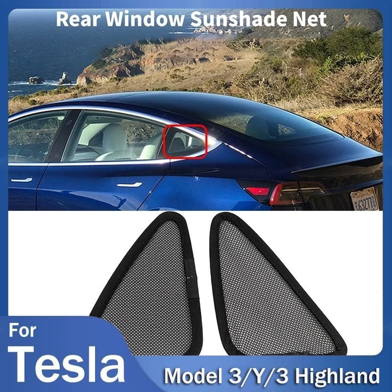 2 Pçs Janela Traseira Do Carro Pára-Sol Net Pequeno Triângulo Sombreamento Esteiras Almofadas De Bloqueio Luz Protetor P