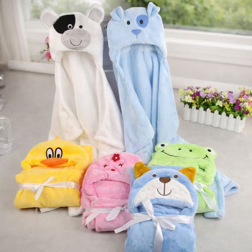 Moda Toalha de Banho Bebê Felpuda Capuz Infantil Recém Nascido Com Orelhinha Menino e Menina 100x70cm