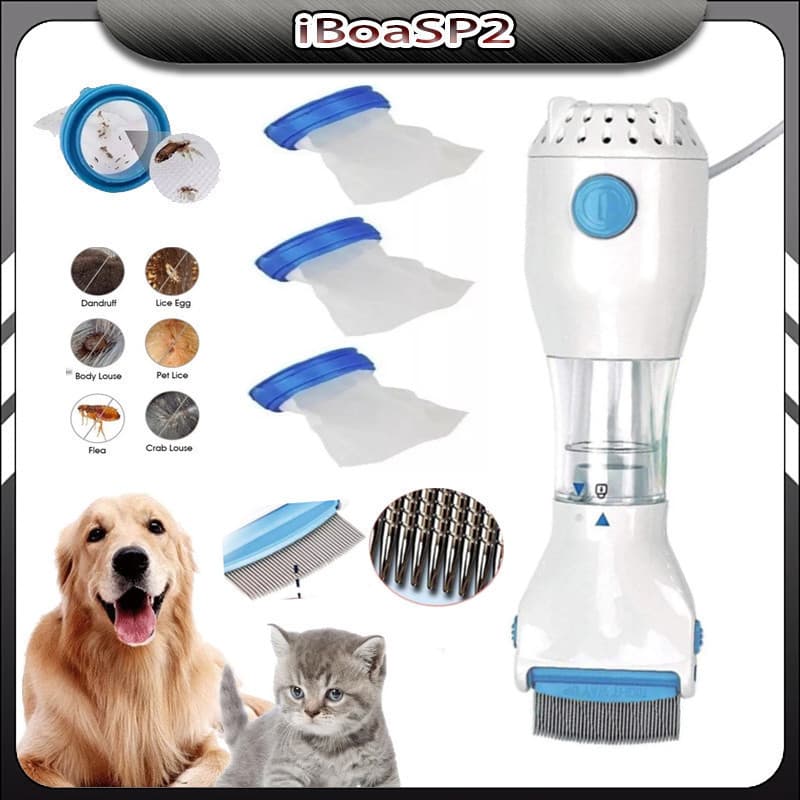 Pente Elétrico Para Remover Piolhos E Ovos Infantil E Pets Aço Inox Com Filtro Reutilizável