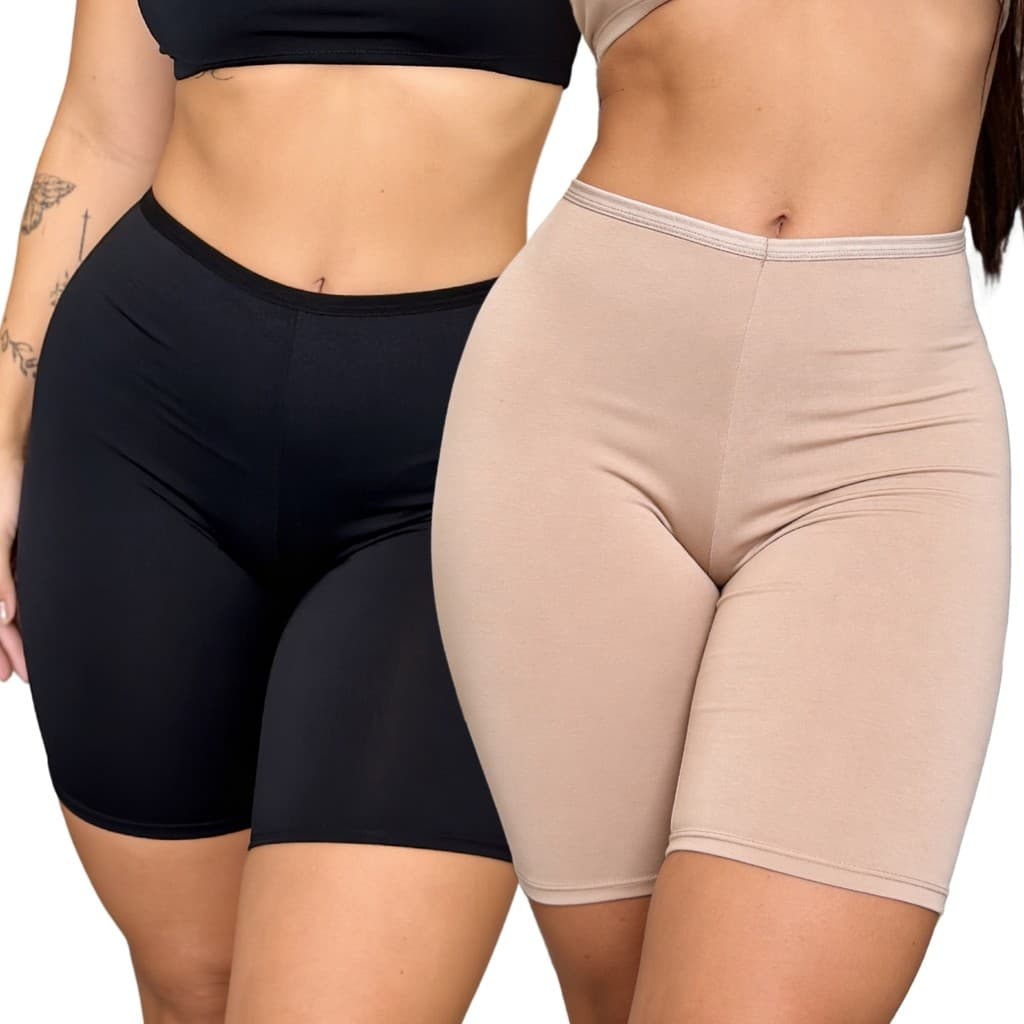 Short Anágua Bermuda Segunda Pele Combinação Lingerie Feminina Moda Intima