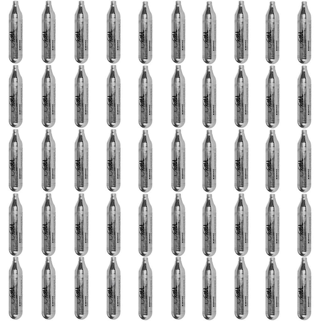 Kit 50 Cilindro Co2 Pistola Airsoft 12gr Sem Rosca 3/8