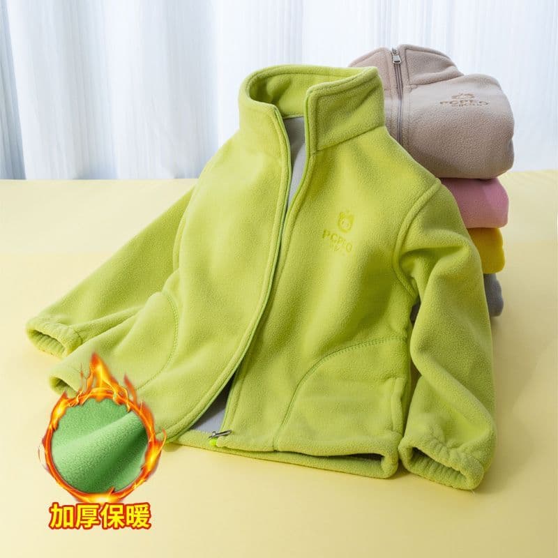 Primavera outono jaqueta de lã infantil novo estilo médio grande roupas infantis meninos meninas outono inverno topos Ca