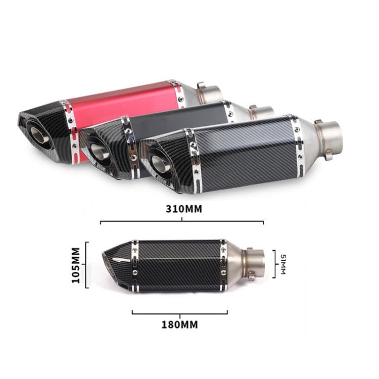 Ponteira de Escape para Motocicleta em Aço Inoxidável 310MM Universal com Silenciador e DB Killer Q2Z3