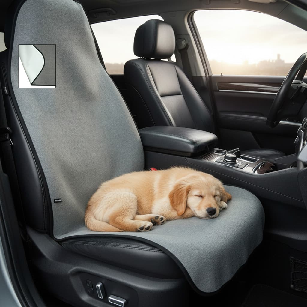 Capa De Assento De Carro À Prova D'água , Tapete Para Animais De Estimação Com Toalha Inferior De EVA , Almofada De Prai