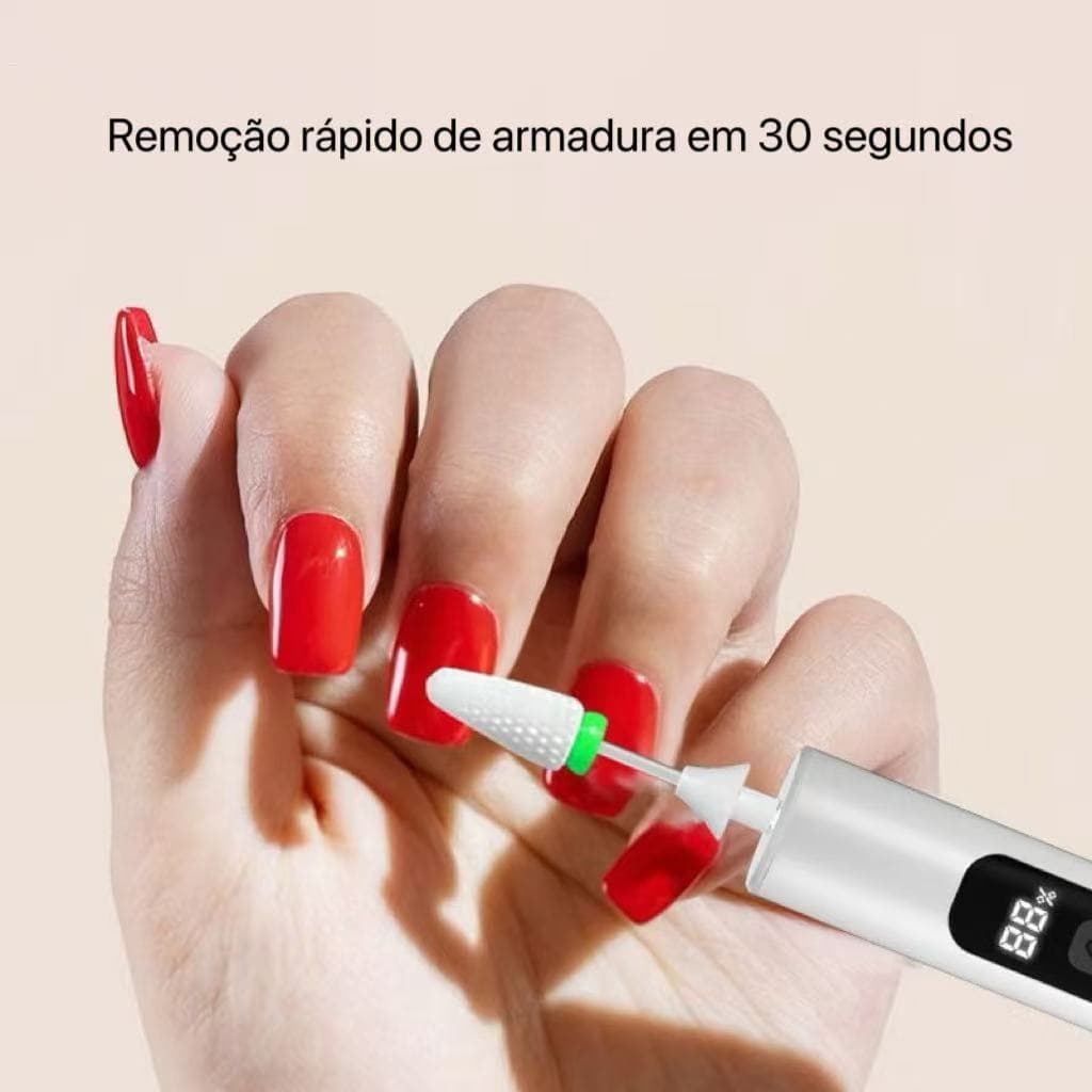 Lixadeira Lixa De Unha Alicate de unha Remover 4 em 1 Manicure Cutícula Portátil Recarregável Salão Unhas - XL