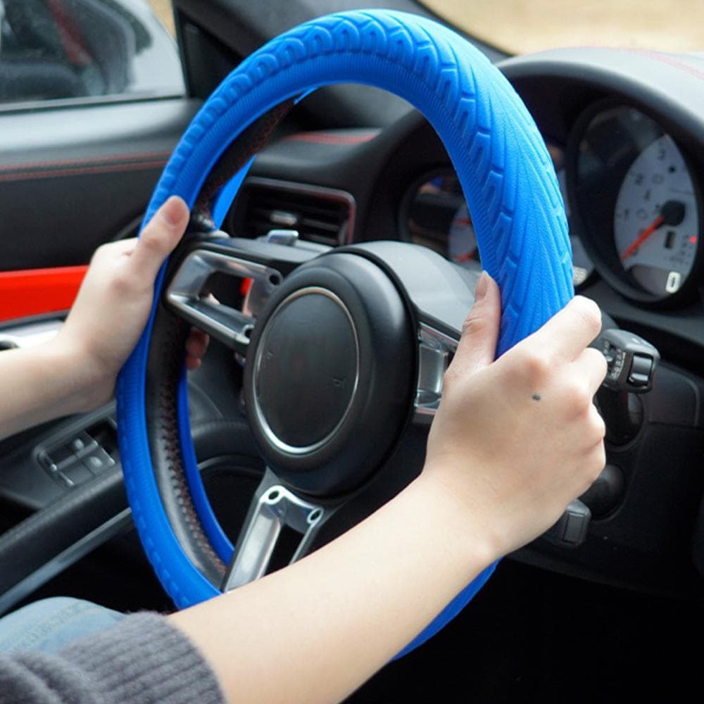 TKEY Capa De Silicone Para Volante De Carro , Protetora Com Textura B8K4