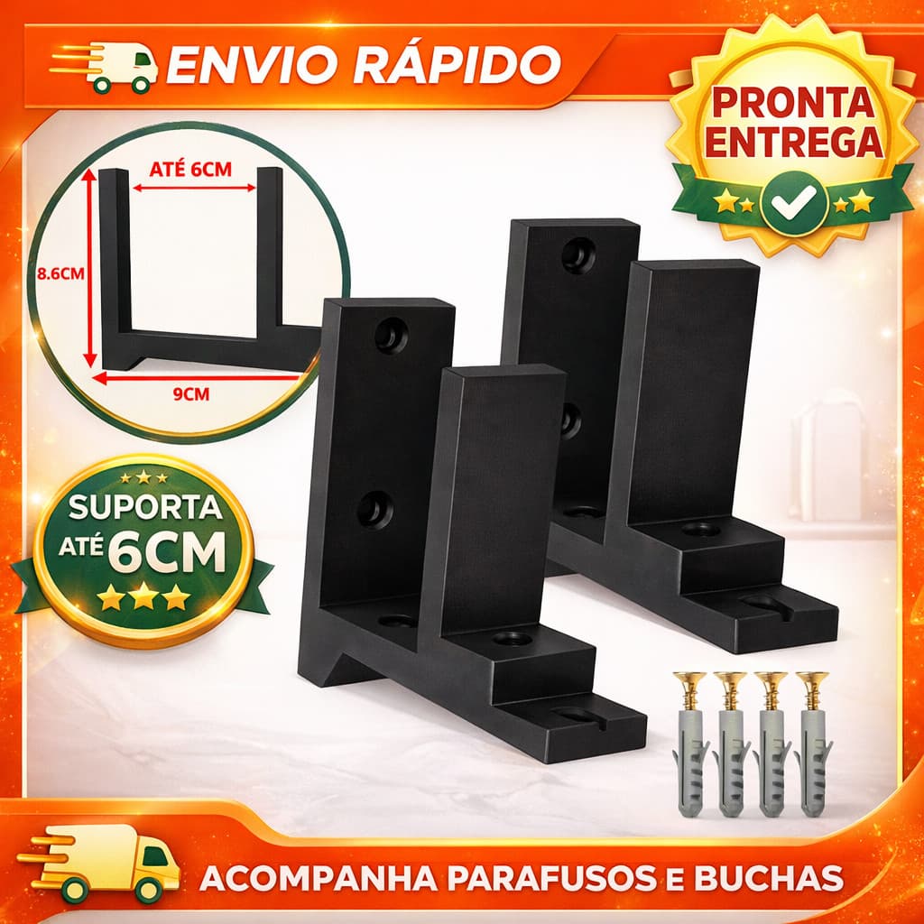 Suporte Ajustável de Parede para Modem e Roteador Até 6cm Resistente