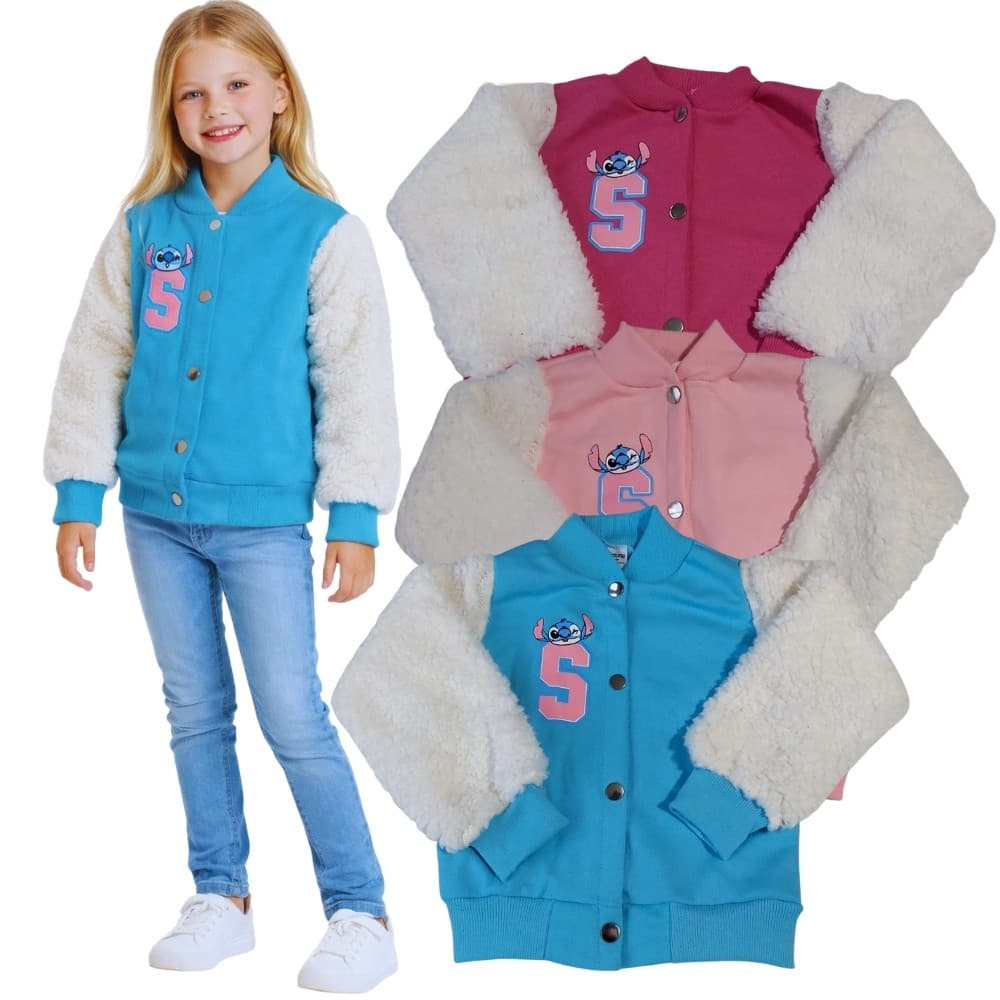 Jaqueta Infantil Menina Inverno Casaco Moletom Stitch  !!