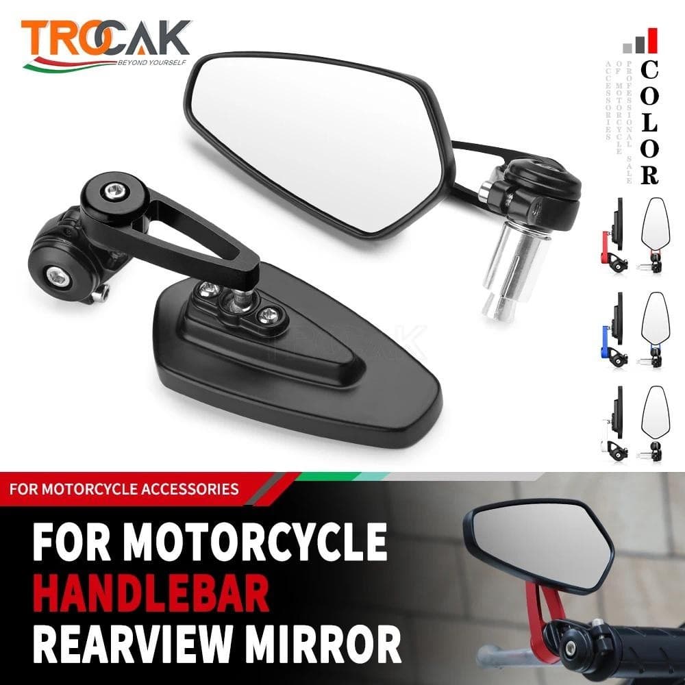 7/8 " 22mm Universal Scooter Barra Final Guiador Espelho Retrovisor Acessórios Da Motocicleta Espelhos Retrovisores Peça