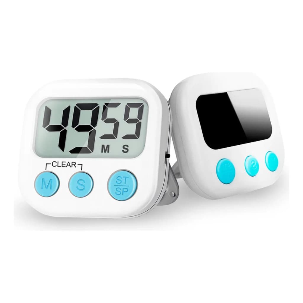 Timer Com Cronometro  E Alarme Digital Sonoro Com Temporizador Para Cozinha