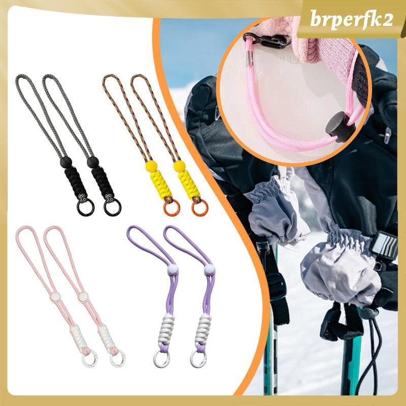 [Brperfk2] 2 Para Luvas De Esqui , Cordão Telefone , Câmera , Chaves , Pulseira Portátil , Ajustável
