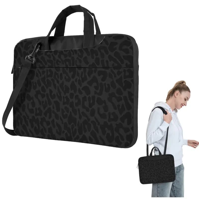 Bolsa Para Laptop Crossbody Com Estampa De Leopardo Preto Caso Computador 13 14 15.6 Polegadas Notebook Lenovo