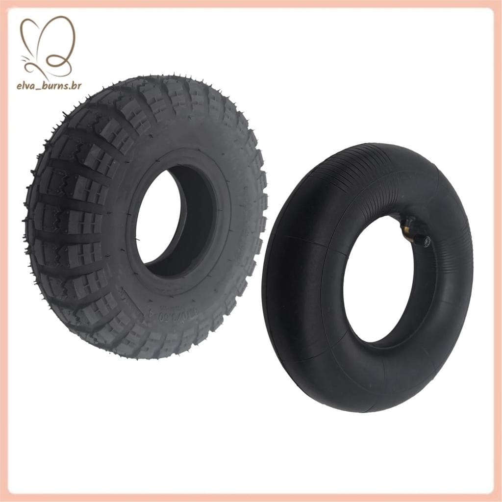 [elva_burns.br] 4.10/3.50-4 410/350 ATV Quad Go Kart 47Cc 49Cc Chunky 4.10 Tubo Interno De Pneu Adequado Para Todos Os M