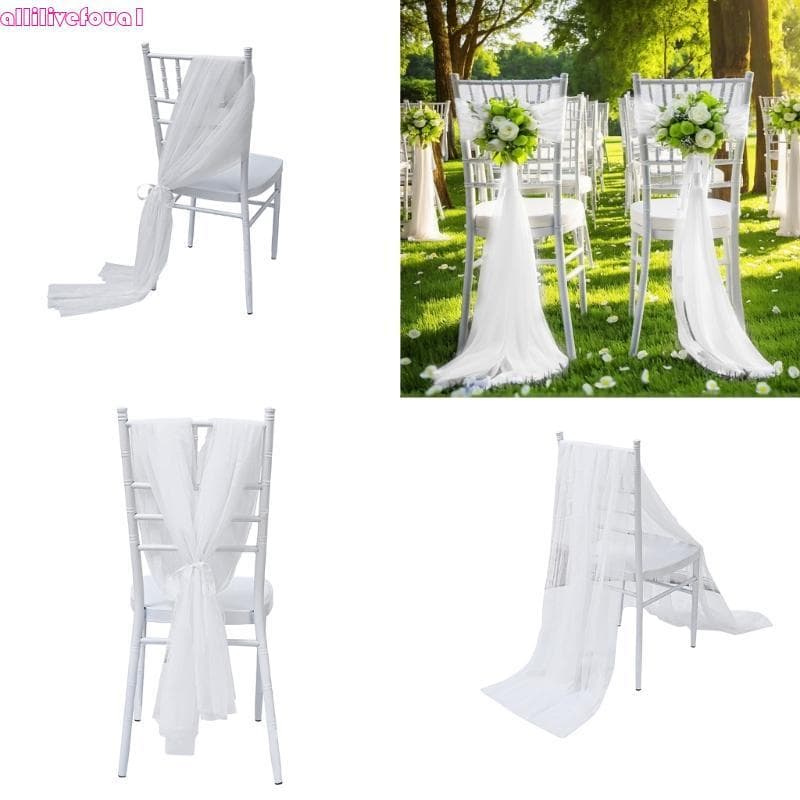 allilivefoua1 Faixas Cadeira Brancas Adicionando Charme Para Qualquer Exibição Elegante Casamento Evento