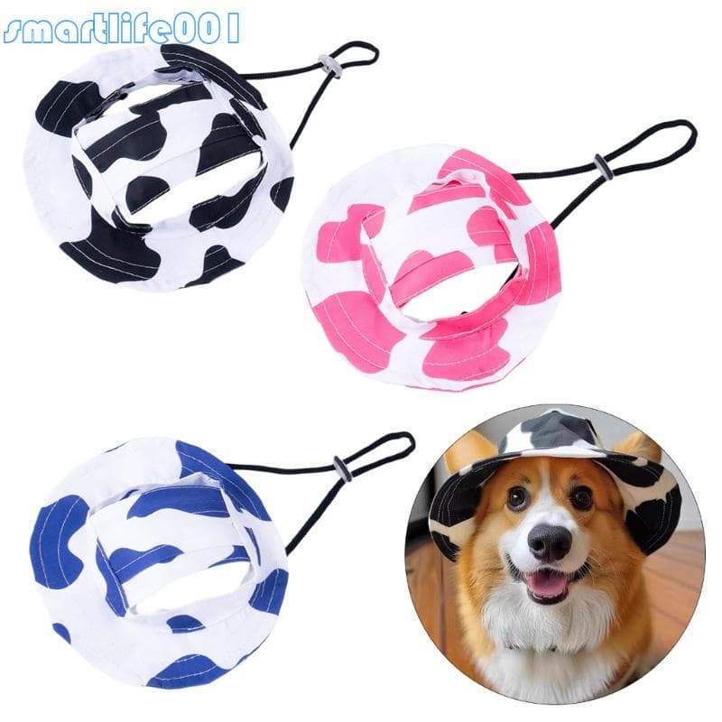 S * Chapéu Solar Para Animais Estimação, Gravata Ajustável, Design Aba Larga Cães, Gatos, Coelhos, A