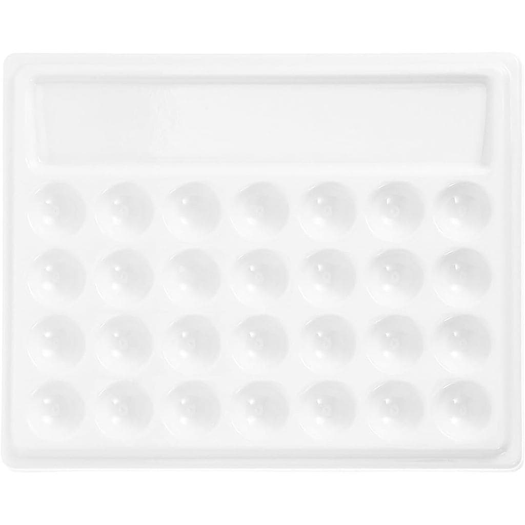 TEHAUX Paleta de Pintura Cerâmica com 28 Compartimentos para Artistas, Tábua de Mistura para Aquarela e Guache, Bandeja 