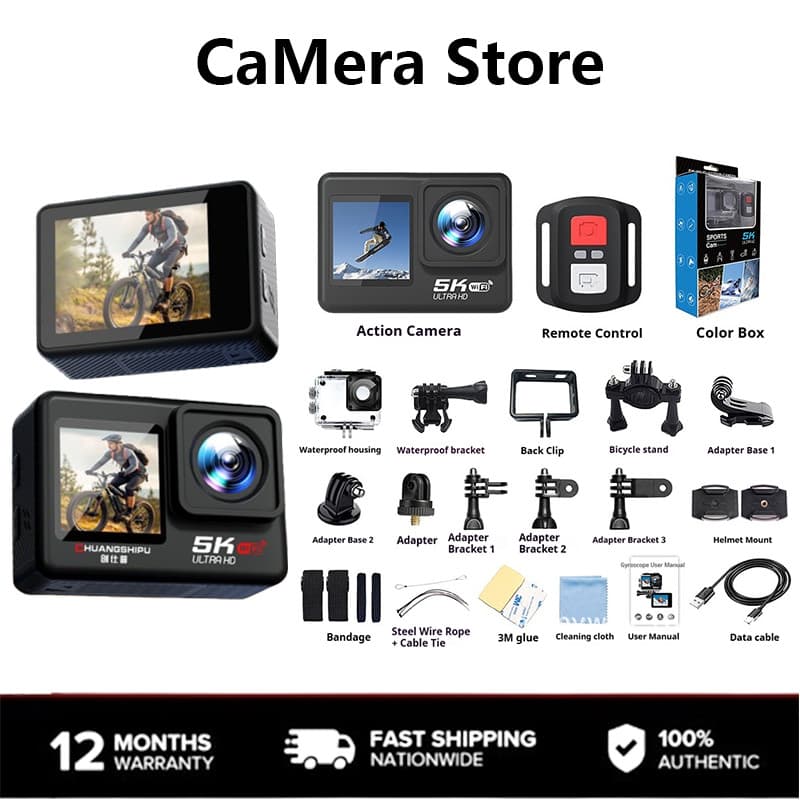 camera Store F303AATR Câmera Esportiva Inteligente Tela Sensível Ao Toque 5K Motocicleta Equitação Ar Livre anti shake P