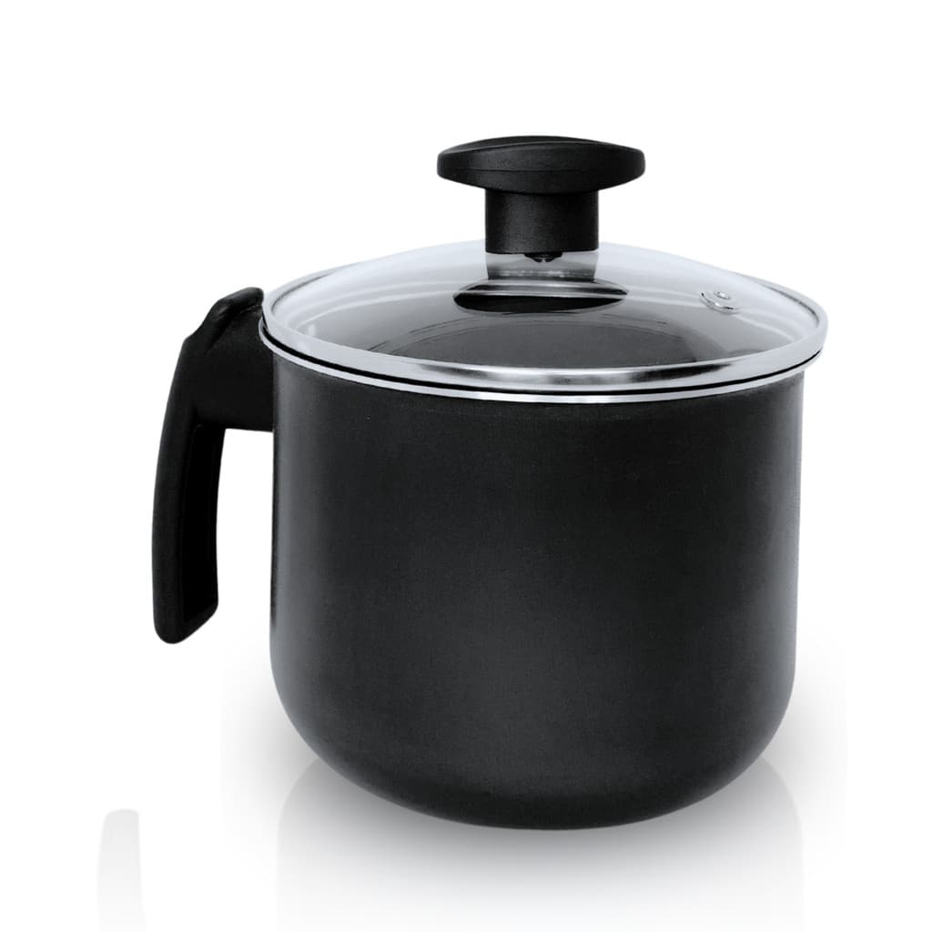 Canecão Fervedor Leiteira 12 Antiaderente Teflon Tampa Vidro