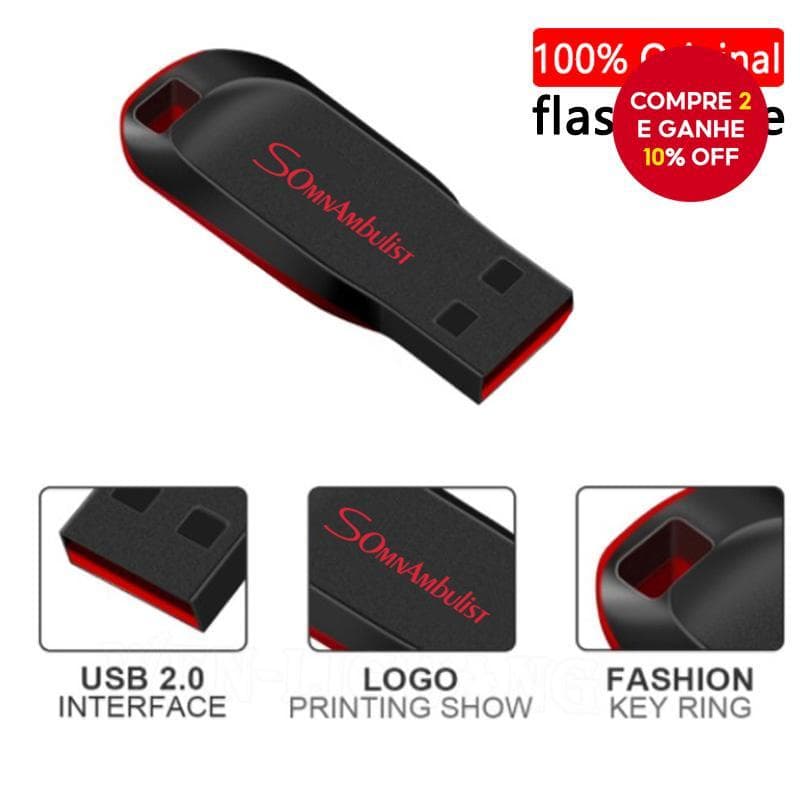Pen Drive SomnAmbulist De 1 Gb A 32 Usb 2.0 Unidade Flash À Prova D'água De Alta Velocidade Para Alto-Falante De PC E Te