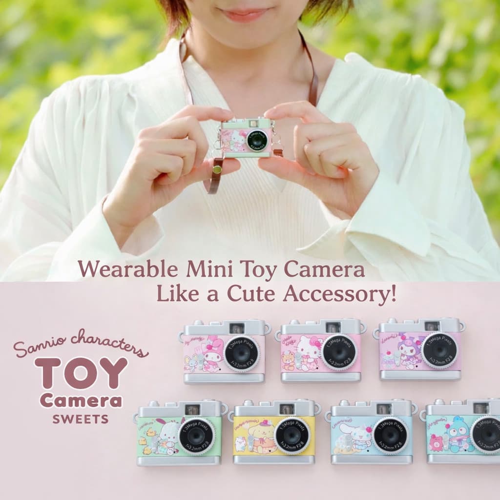 Câmera De Brinquedo Digital Kenko-Coleção De Doces De Personagens Sanrio , 1.31 Megapixels , Funcionalidade De Fotos E Vídeo , Slot Para Cartão microSD